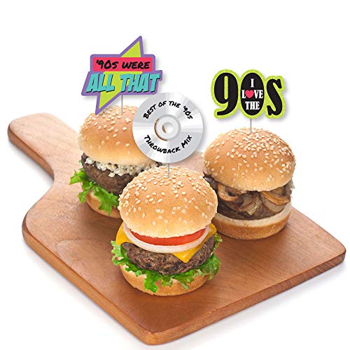 90S Throwback - Dessert Cupcake Toppers - 1990S Party Clear Tre