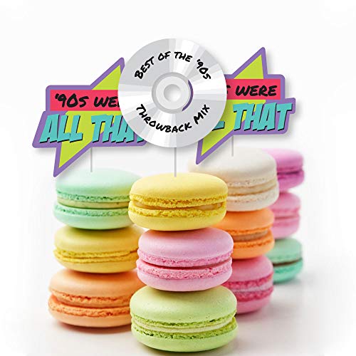 90S Throwback - Dessert Cupcake Toppers - 1990S Party Clear Tre