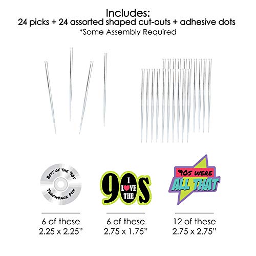 90S Throwback - Dessert Cupcake Toppers - 1990S Party Clear Tre