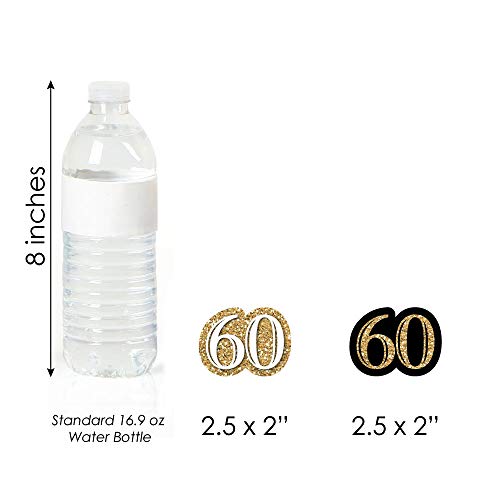 Adult 60Th Birthday - Gold - Dessert Cupcake Toppers - Birthday