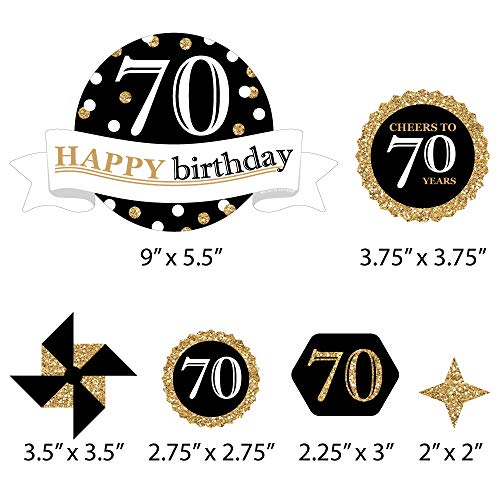 Big Dot Of Happiness Adult 70Th Birthday - Gold - Birthday Party