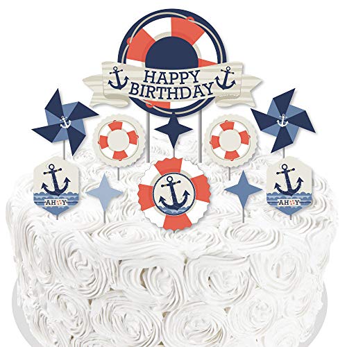 Big Dot Of Happiness Ahoy - Nautical - Birthday Party Cake Decor