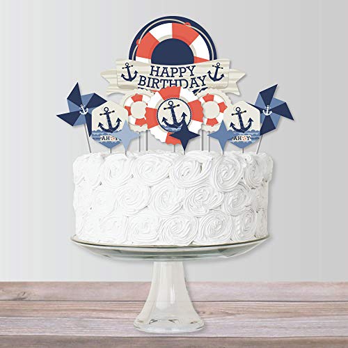 Big Dot Of Happiness Ahoy - Nautical - Birthday Party Cake Decor