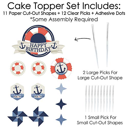 Big Dot Of Happiness Ahoy - Nautical - Birthday Party Cake Decor