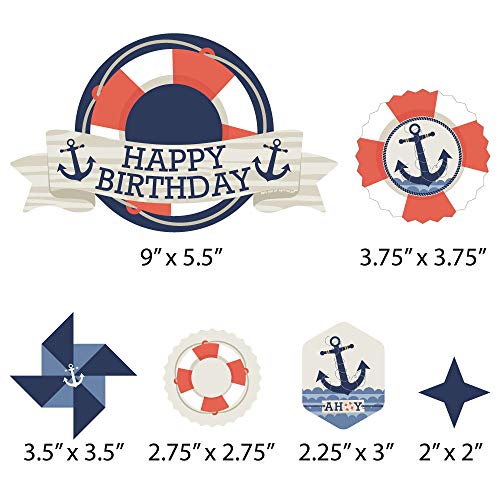 Big Dot Of Happiness Ahoy - Nautical - Birthday Party Cake Decor
