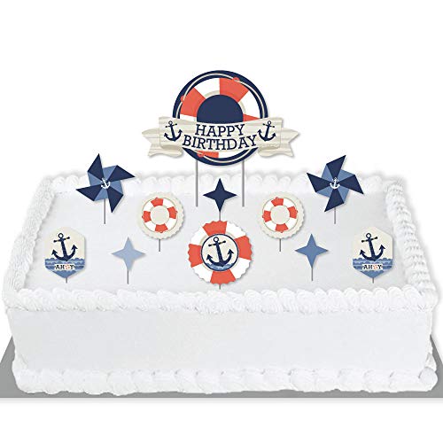 Big Dot Of Happiness Ahoy - Nautical - Birthday Party Cake Decor