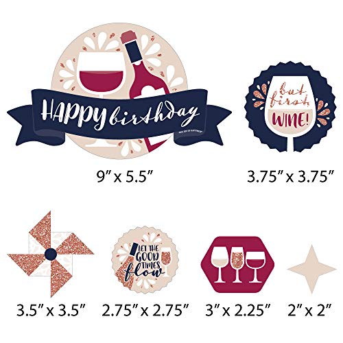 Big Dot Of Happiness But First, Wine - Wine Tasting Birthday Par