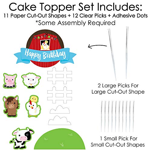 Big Dot Of Happiness Farm Animals - Barnyard Birthday Party Cake
