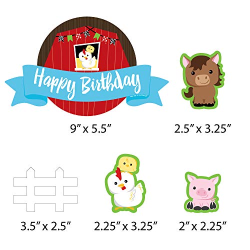 Big Dot Of Happiness Farm Animals - Barnyard Birthday Party Cake