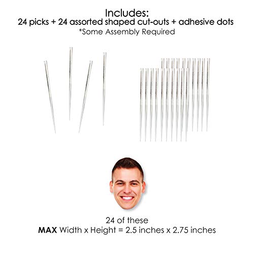 Big Dot Of Happiness Fun Face Cutout Dessert Cupcake Toppers - C