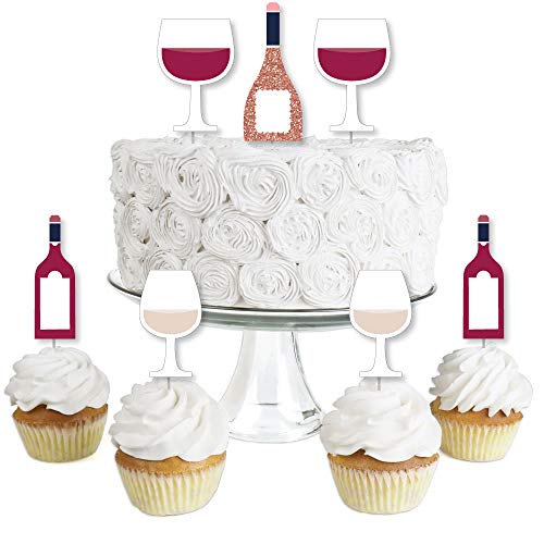But First, Wine - Dessert Cupcake Toppers - Wine Tasting Party C
