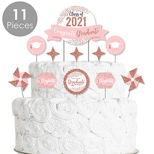 Big Dot Of Happiness Rose Gold Grad - 2021 Graduation Party Cake