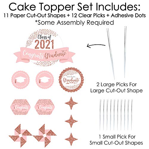 Big Dot Of Happiness Rose Gold Grad - 2021 Graduation Party Cake