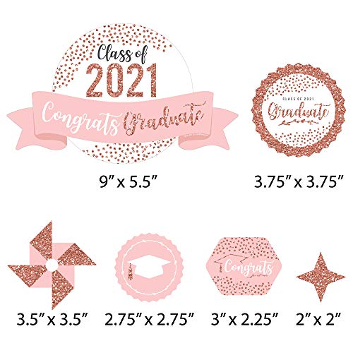 Big Dot Of Happiness Rose Gold Grad - 2021 Graduation Party Cake