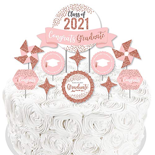 Big Dot Of Happiness Rose Gold Grad - 2021 Graduation Party Cake