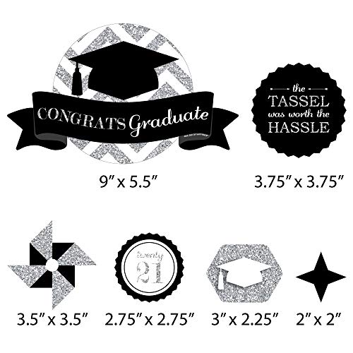 Big Dot Of Happiness Silver - Tassel Worth The Hassle - Silver -