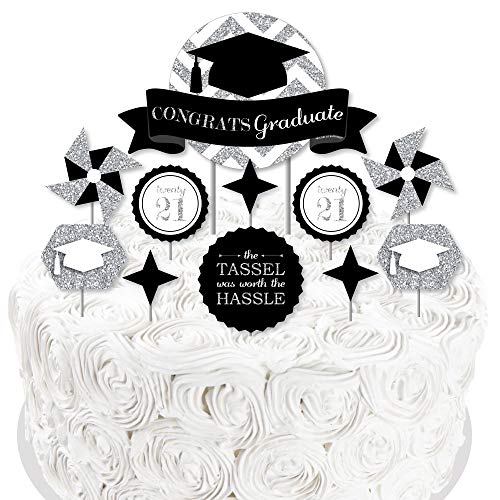 Big Dot Of Happiness Silver - Tassel Worth The Hassle - Silver -