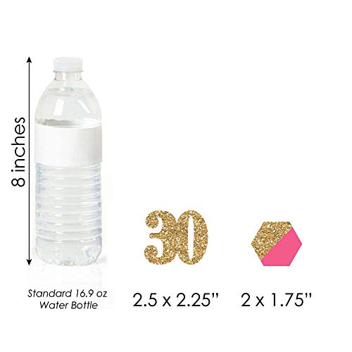 Chic 30Th Birthday - Pink, Black And Gold - Dessert Cupcake Topp