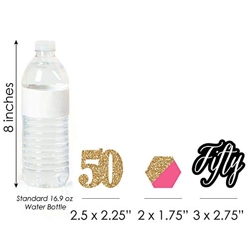 Chic 50Th Birthday - Pink, Black And Gold - Dessert Cupcake Topp