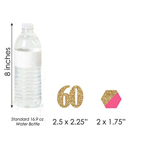 Chic 60Th Birthday - Pink, Black And Gold - Dessert Cupcake Topp