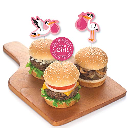 Girl Special Delivery - Dessert Cupcake Toppers - Its A Girl St