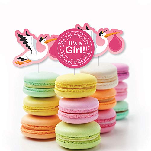 Girl Special Delivery - Dessert Cupcake Toppers - Its A Girl St