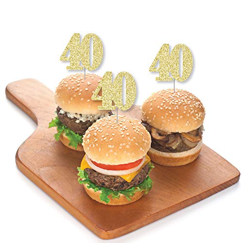 Gold Glitter 40 - No-Mess Real Gold Glitter Dessert Cupcake Topp