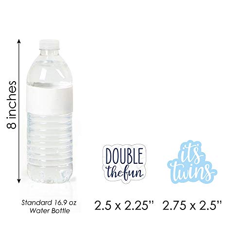 It’S Twin Boys  - Dessert Cupcake Toppers - Blue Twins Baby Show