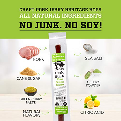 Craft Pork Jerky Snack Sticks, High Protein Meat Sticks, Paleo A