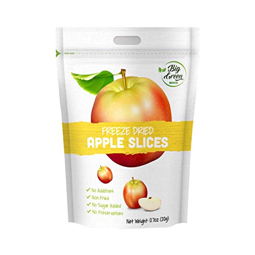 Big Green Organic Food- Freeze-Dried Apple, Healthy Snack, 12