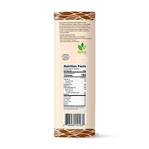 Big Green Organic Food- Organic Buckwheat Angel Hair Pasta, 8.8O