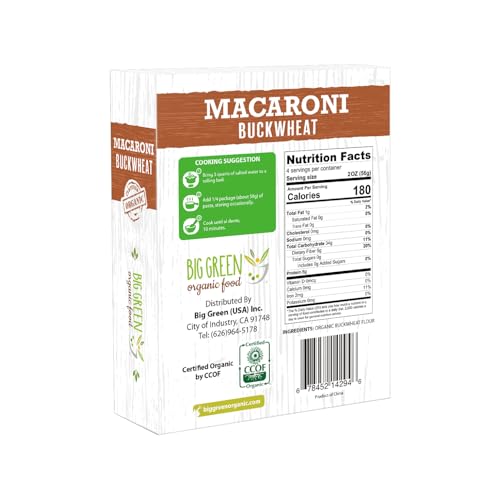 Big Green Organic Food- Organic Buckwheat Macaroni, Gluten-Free,...
