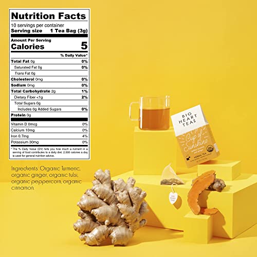 Big Heart Tea Co. Tea Bags - Cup of Sunshine Turmeric and Ginger...