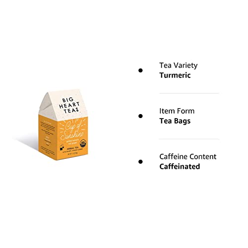 Big Heart Tea Co. Tea Bags - Cup of Sunshine Turmeric and Ginger...