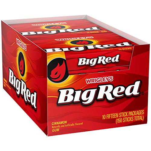 Wrigleys Big Red Cinnamon Chewing Gum 15 Pieces 10 Packs