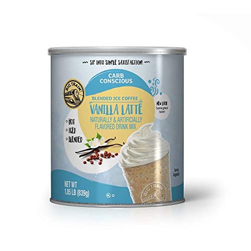 Big Train Low Carb Blended Ice Vanilla Latte Mix, 1.85 Lb Can