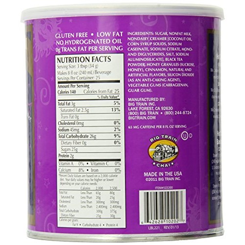 Big Train Vanilla Chai, 1.9-Pound Cans Pack Of 2