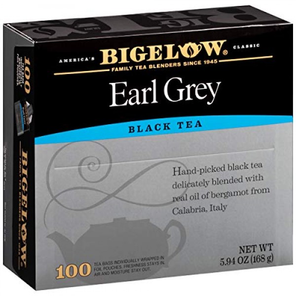 Bigelow Earl Grey Black Tea Bags, 100 Count Box Caffeinated Blac