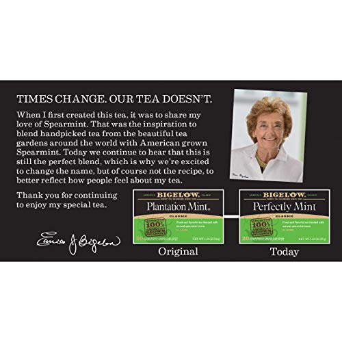 Bigelow Perfectly Mint Formerly Plantation Mint Tea Bags 20 Co