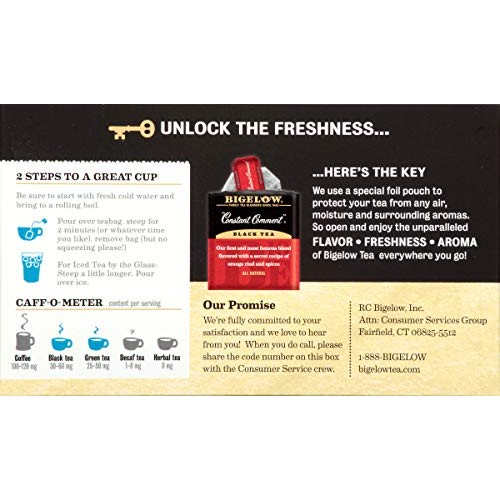 Bigelow Assorted Teas 6 Flavors, 18 Count Box Pack Of 6 Caffei