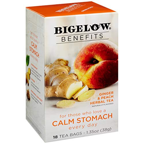Bigelow Benefits Calm Stomach Ginger Peach Caffeine Free Herbal