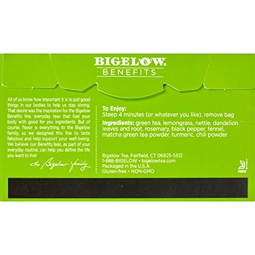 Bigelow Benefits Refresh Turmeric Chili Matcha Green Tea, 18 Cou