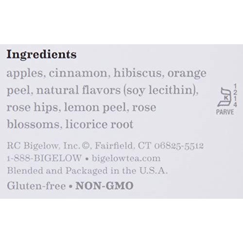 Bigelow Cinnamon Apple Herbal Tea Bags 28-Count Box Pack Of 3