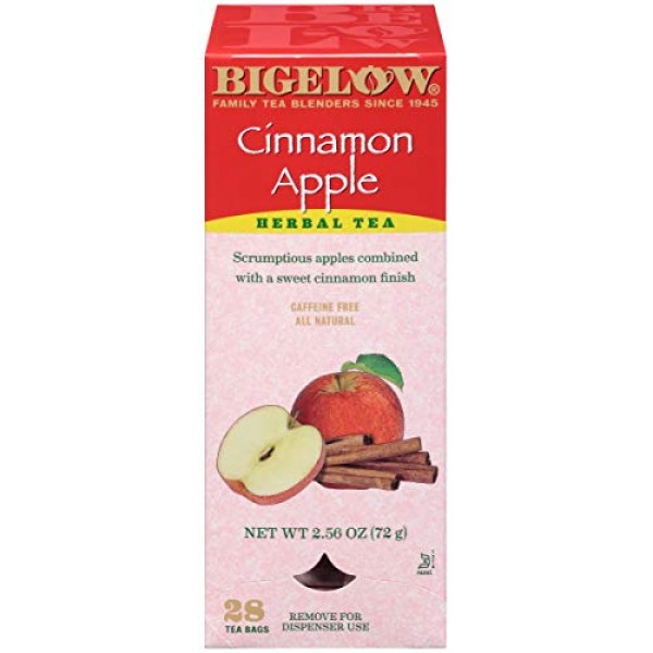 Bigelow Cinnamon Apple Herbal Tea Bags 28-Count Box Pack of 3 ...