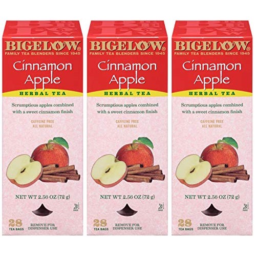 Bigelow Cinnamon Apple Herbal Tea Bags 28-Count Box Pack Of 3