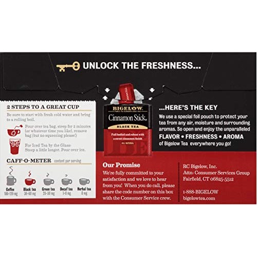 Bigelow Cinnamon Stick Black Tea Bags 20-Count Boxes Pack Of 6