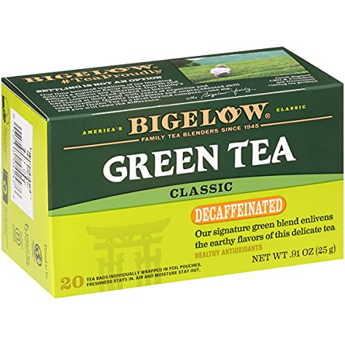 Bigelow Decaffeinated Green Tea Bags, 20 Count Box Pack Of 6 D