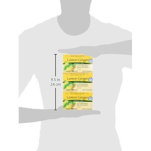 Bigelow Classic Lemon Ginger Herbal Tea Plus Probiotics 18 Bags
