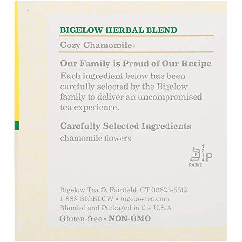 Bigelow Cozy Chamomile Herbal Tea, 100 Count Box Caffeine Free H