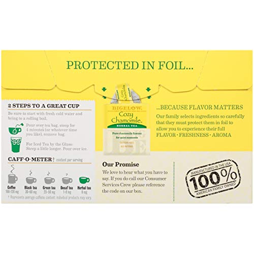Bigelow Cozy Chamomile Herbal Tea Bags, 20 Count Box Pack Of 6